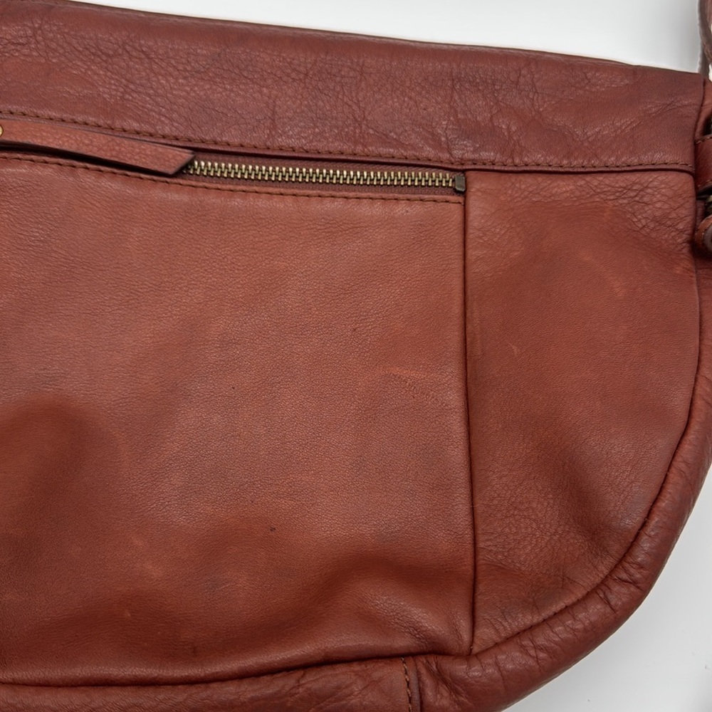 Lucky Brand Leather Crossbody Bag/Purse - Red/Brown‎ Color - Picture 3 of 12